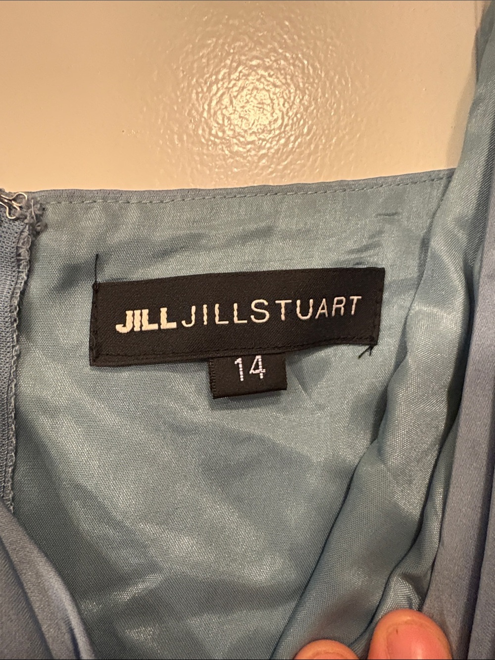 Jill Stuart Dusty Blue Satin Slip Midi Dress - Picture 2 of 5